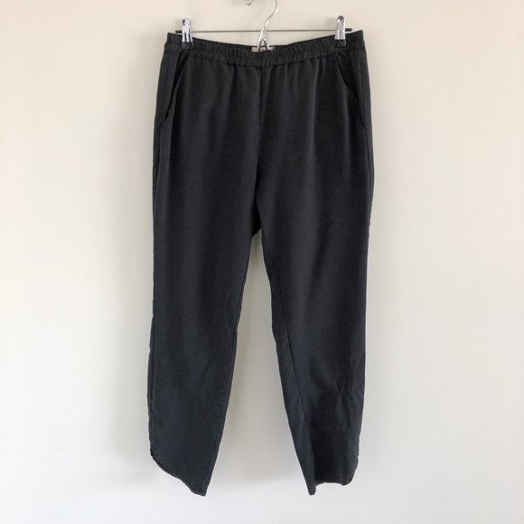 Marine Layer Pants - Marine Layer Allison Curved Hem Black Crop Pant M